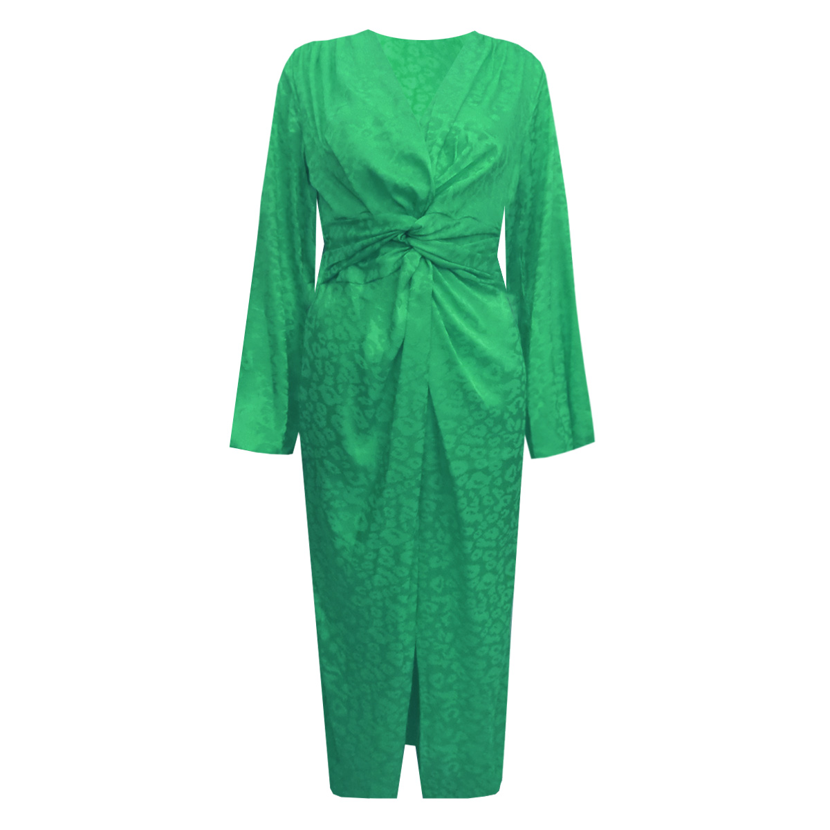 Leopard silk dress green - LOF Boutique